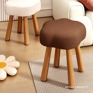 Cloud Makeup Stool Cream Style Dressing Table Stool Girls Bedroom Solid Wood High-End Simple Manicure Stool