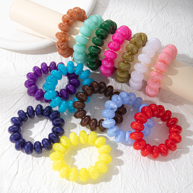 Korean-Style Sweet Jelly-Colored Abacus Bead Bracelet Made of Resin with High Elasticity That Doesn'T Hurt the Hand, a Cute Accessory for Students and Girls
