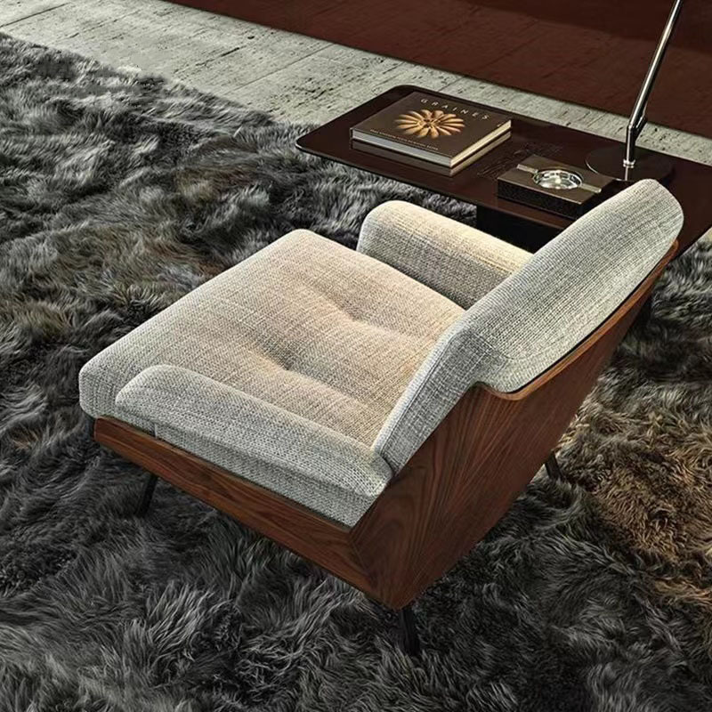 Daiki sofá individual lujo ligero perezoso sala de estar de madera maciza dormitorio silla de relajación balcón sillón diseñador en línea