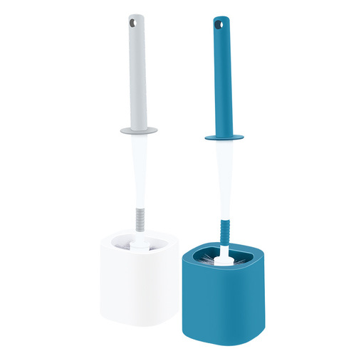 New toilet brush household plastic long handle no dead angle toilet brush with base soft bristle toilet brush cleaning brush set