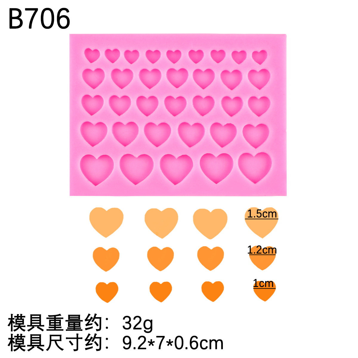 Amor redondo estrella de cinco puntas molde de silicona decoración de pastel triángulo pequeño chocolate fondant molde de borde