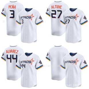 Mlb Astros Jersey Altuve 27 #   Pen 3 #   Alvarez 44. #   City Edition White Baseball Uniform