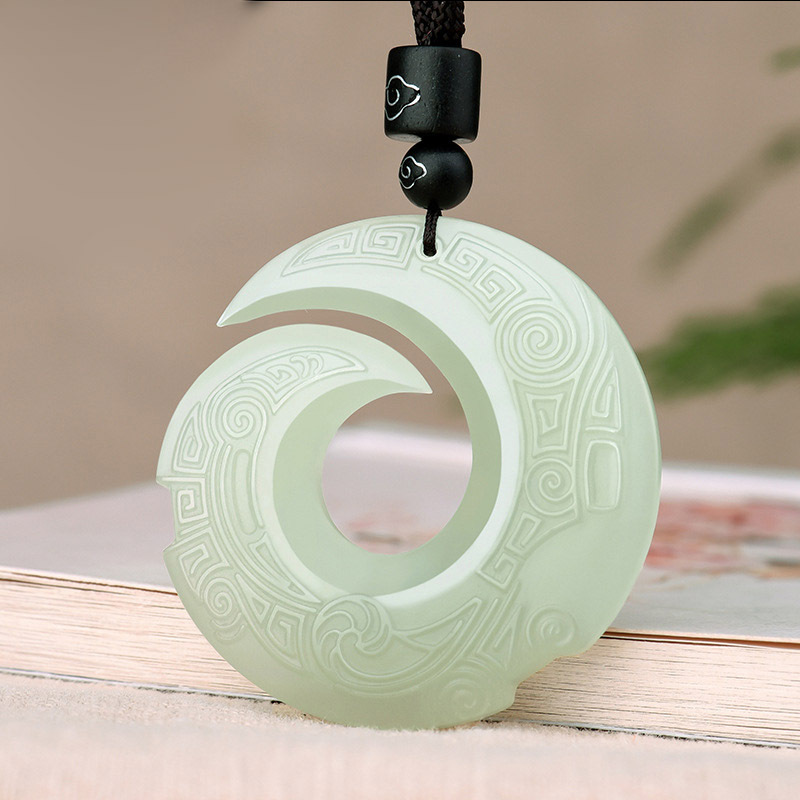 和田玉羊脂白玉本命年护身时来运吊坠玉石挂件和田玉青白玉吊坠