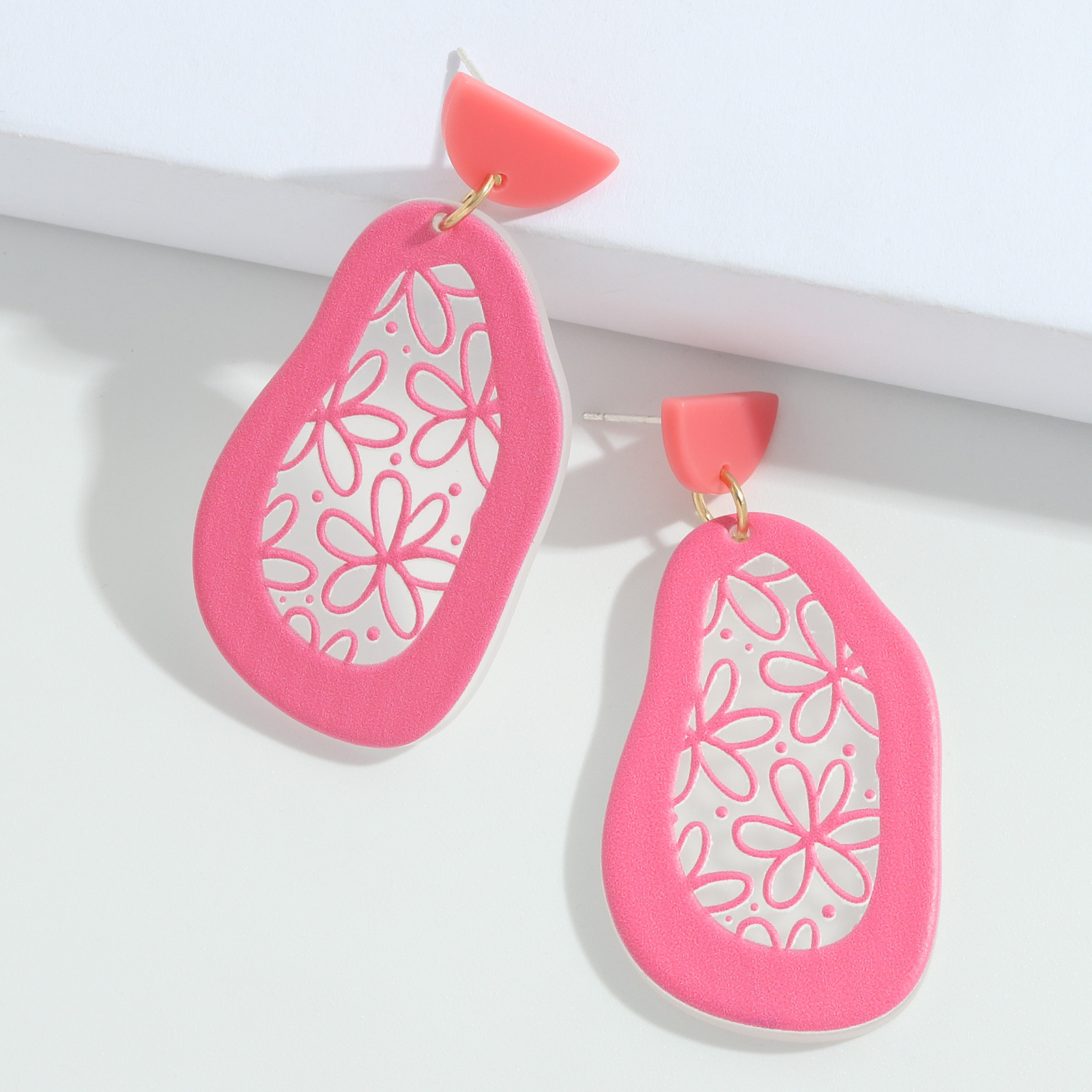Fashion Geometric Color Flower Resin Earrings display picture 13