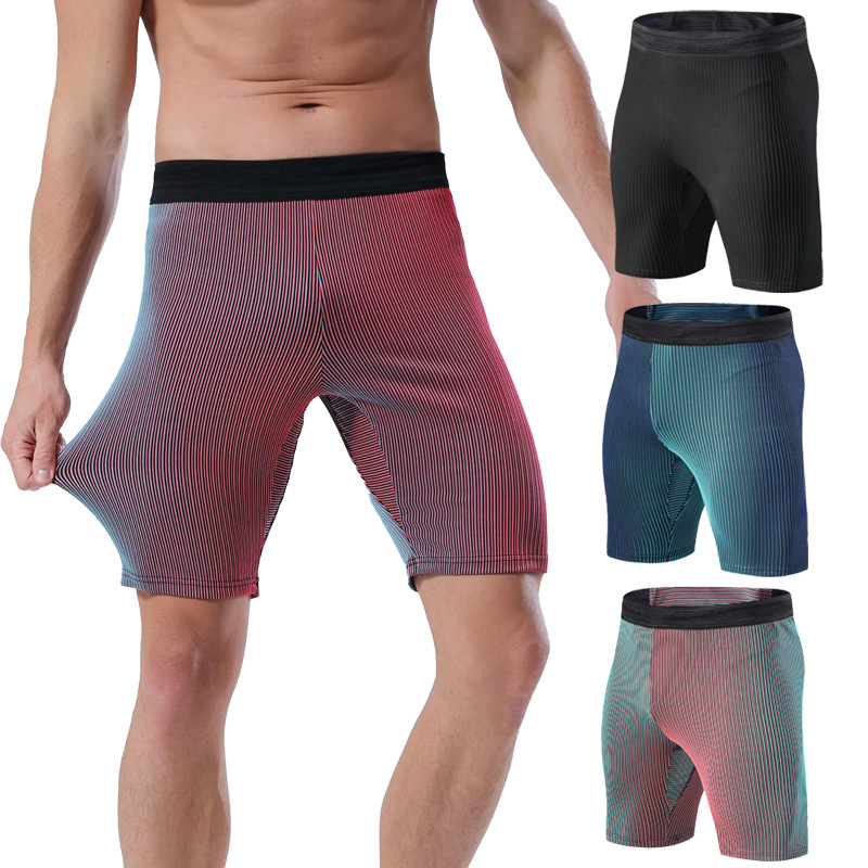 Marathon Compression Pants Men's Professional Running Fitness Track and Field Training Semi-Elastic Tight Lining Five-Point Shorts