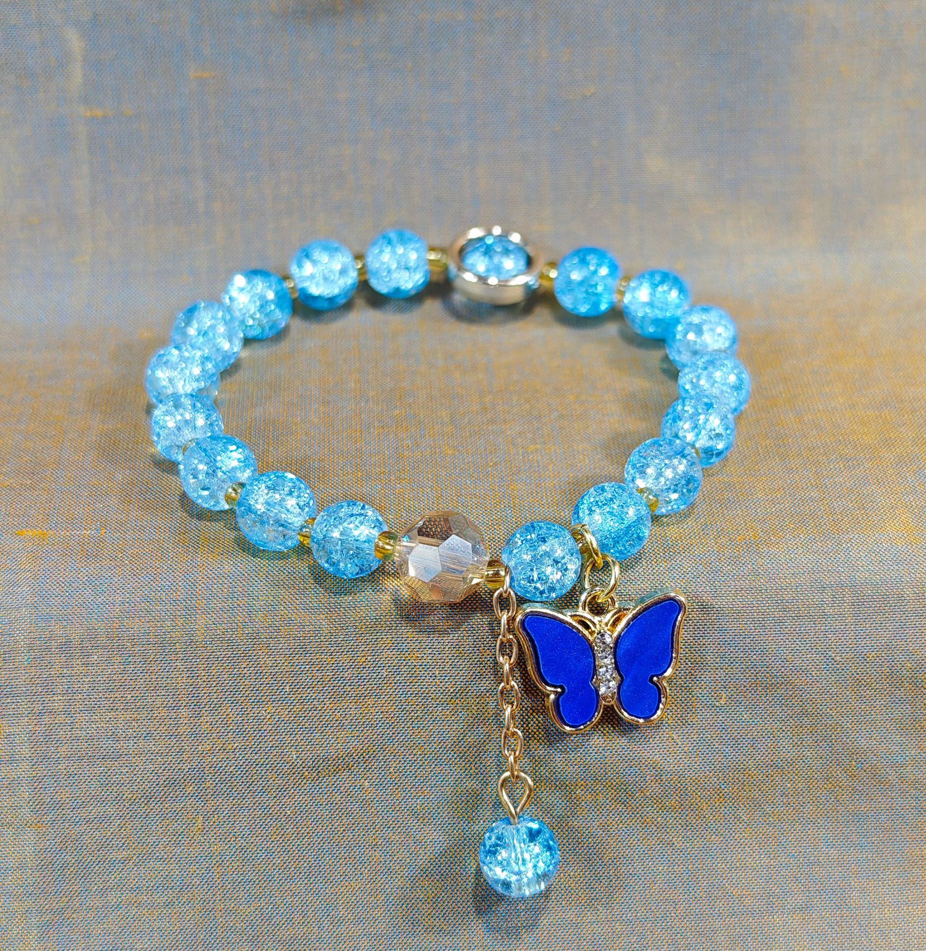 Las celebridades de Internet retro transfronterizas suelen ser todo-fósforo pulsera elástica de estilo ins simple pulsera de moda de lujo ligero, joyería de temperamento