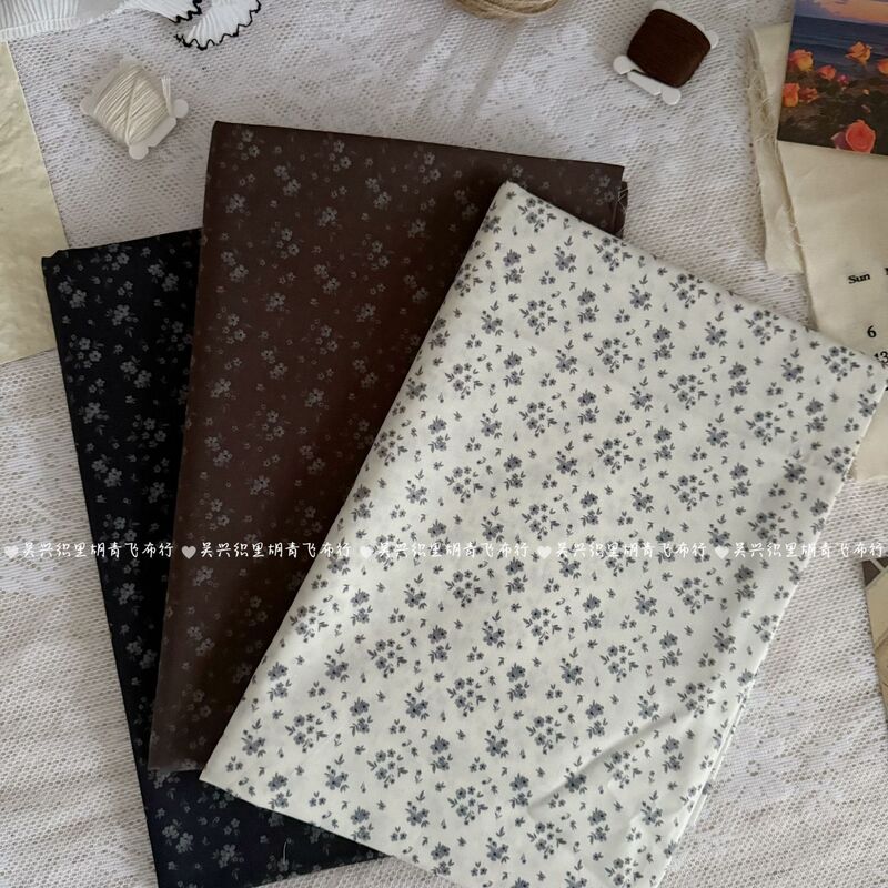 Cotton 60-Count Digital Printing Korean Retro Floral Cloth Clothing Dress Children's Clothing Home Clothes Pajamas Handmade