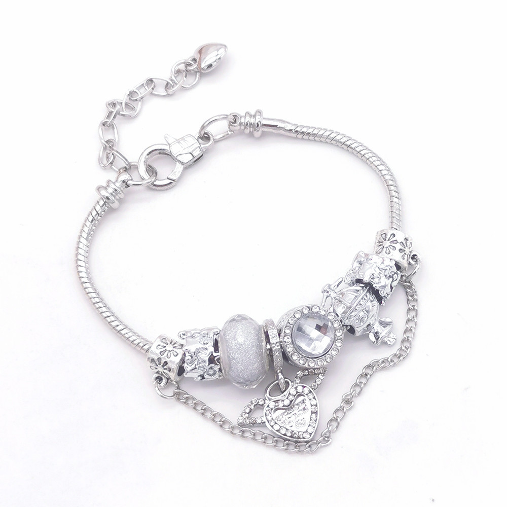 Plating Design Simple Style Geometric Heart Shape Alloy Wholesale Bracelets