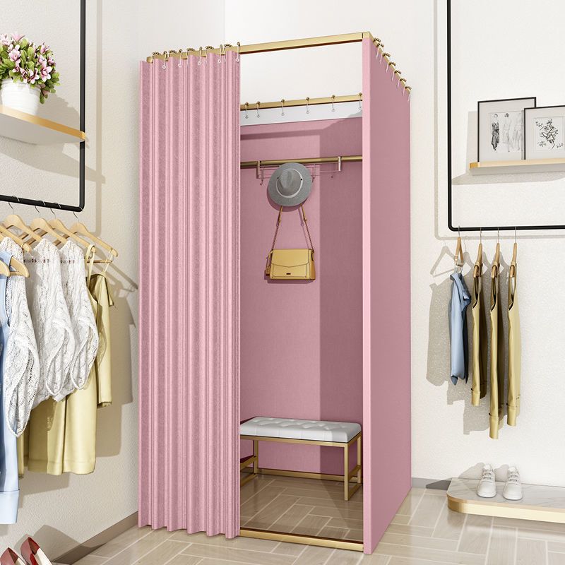 Tienda de ropa, centro comercial, vestuario de ensamblaje, sala de prueba móvil simple, cortina de puerta, piso, estante de exhibición portátil, vestuario