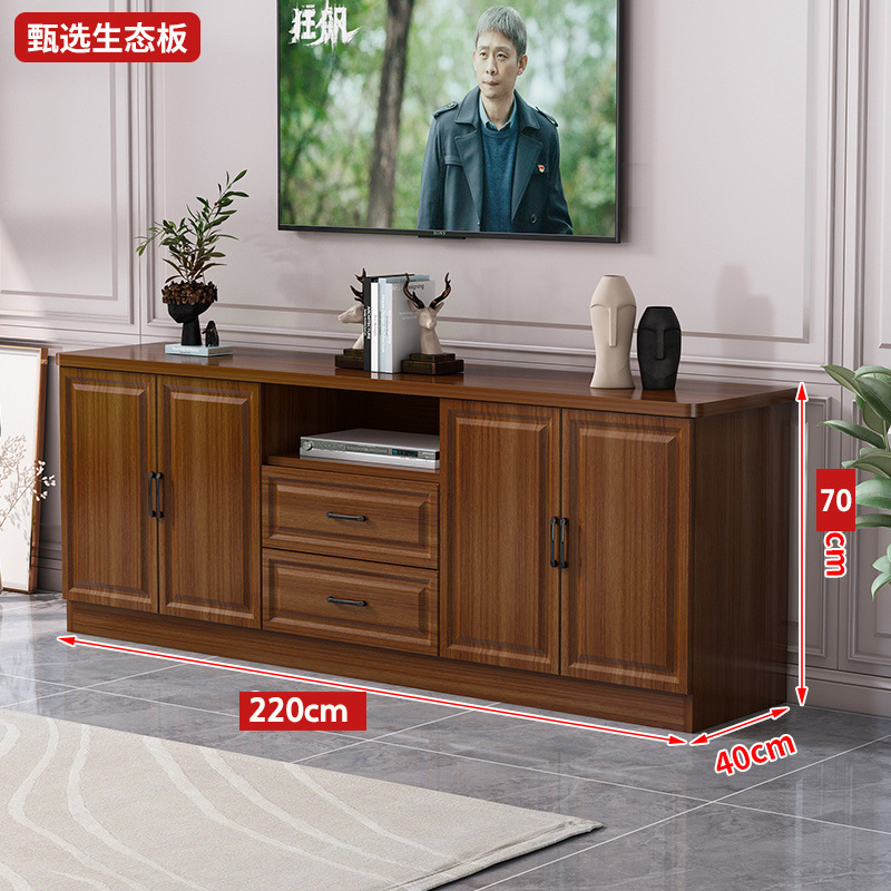 木のテレビの棚は簡単で、現代の小型のリビングルームのロッカーの床の棚の寝室の高い組み合わせのテレビのキャビネットです。|undefined