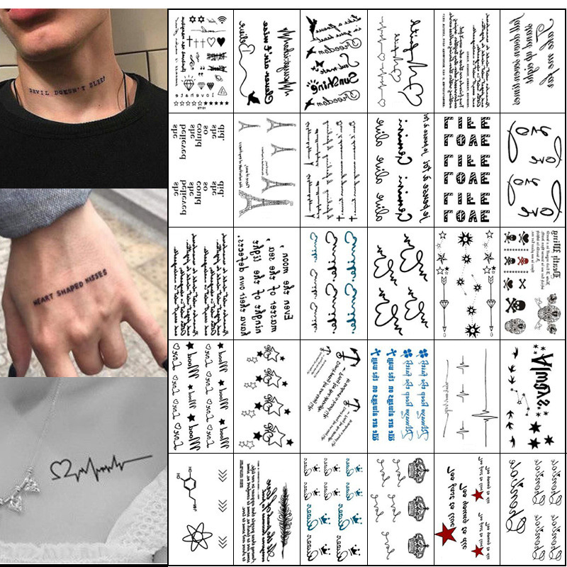 Tattoo stickers with long-lasting Englis...