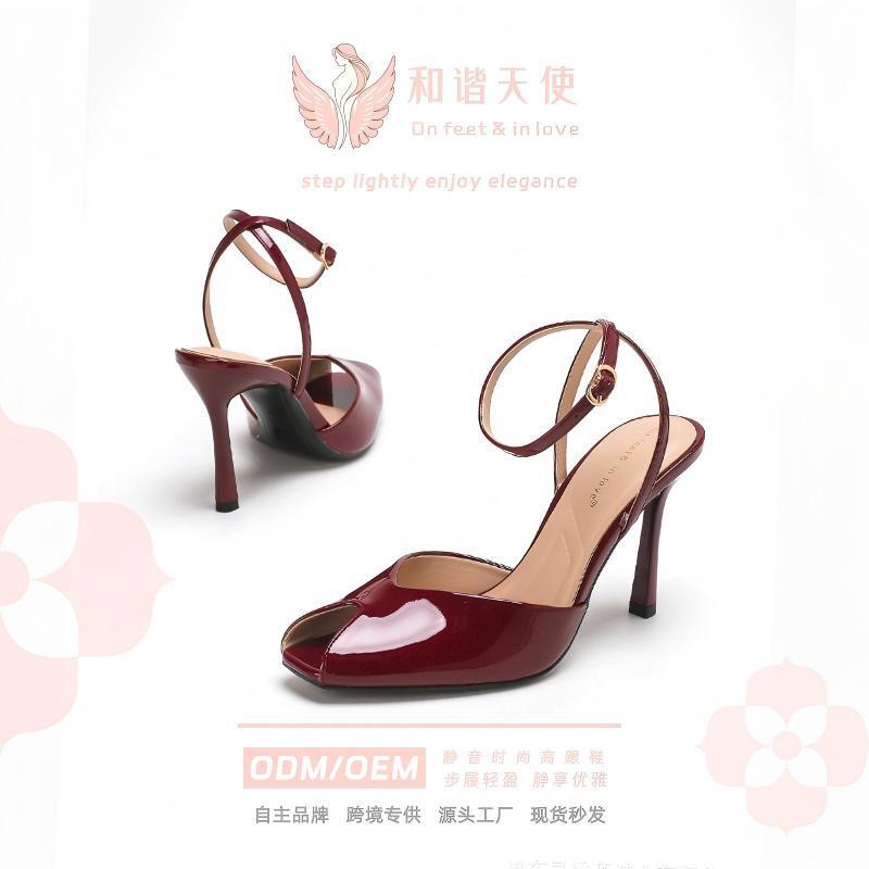 Women's Peep-Toe High-Heeled Sandals, Fashionable, Elegant, Sexy, with Cross Ankle Straps, Thin High Heels, New Spring Arrivals, Cross-Border Women's Peep-Toe High-Heeled Sandals, Fashionable, Elegant, Sexy, with Cross Ankle Straps, Thin High Heels, New Spring Arrivals, Cross-Border