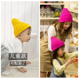 Cross-Border New Hat Knitted Hat Pointed Hat Woolen Men's Autumn and Winter Warm Straight Strip Women's Cuffed Hat Kidsren's Baby