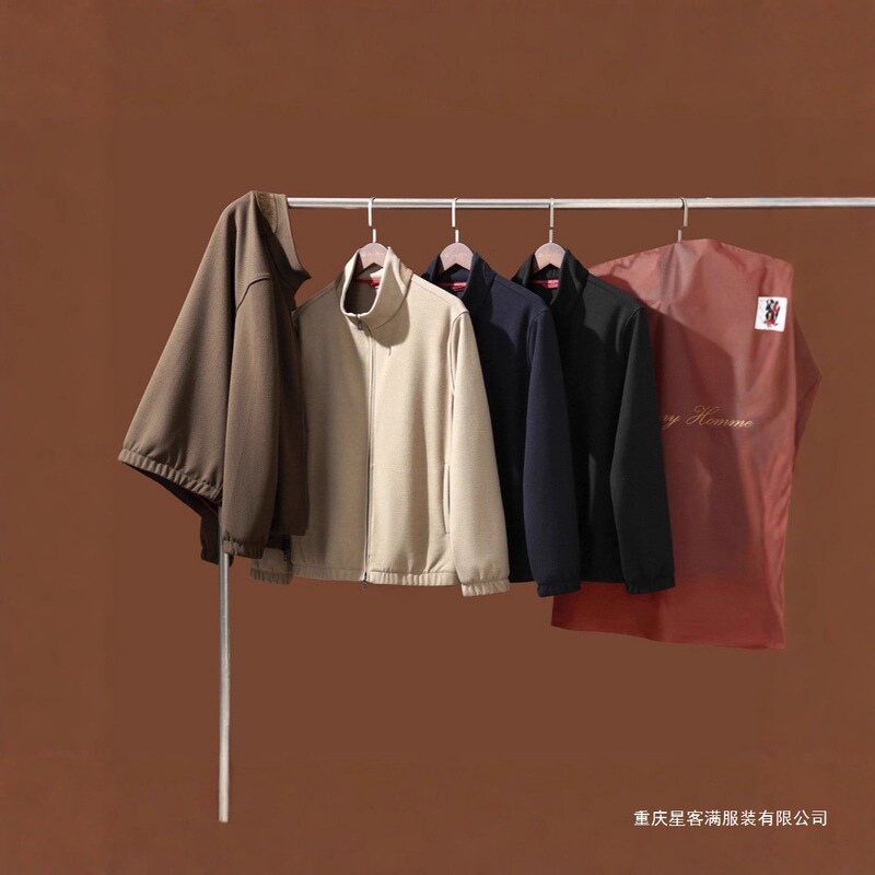 Cabinet 13 Italian Luxury Old Money Style Merino Wool Blend Men's Stand Collar Bomber Jacket