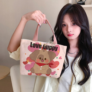 Canvas bag 2025 new student female commuter small cloth bag hand bag large capacity a generation of hair