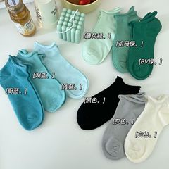 2022 Spring New Arrival Children's Solid Color Ribbed Edge Simple White Cotton Ship Socks Knee-High Socks for Kids
