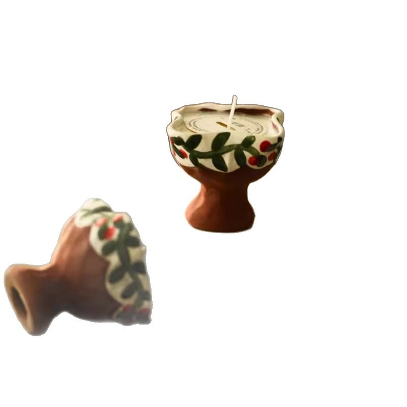景徳鎮オリジナルのかわいい花柄手作り粘土香り付きキャンドル文学レトロギフト誕生日ホーム|undefined