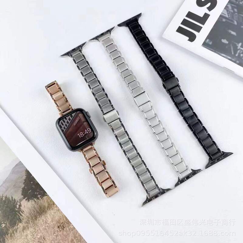 Thin and Elegant Metal Apple Watch Band for Women, Suitable for Apple Watch 11Th Generation Starlight Color Iwatch109876Se