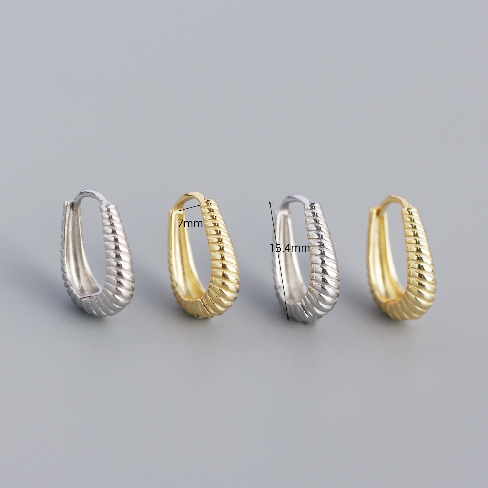 Geometric Fashion 925 Sterling Silver No Inlaid Plating Earrings display picture 2