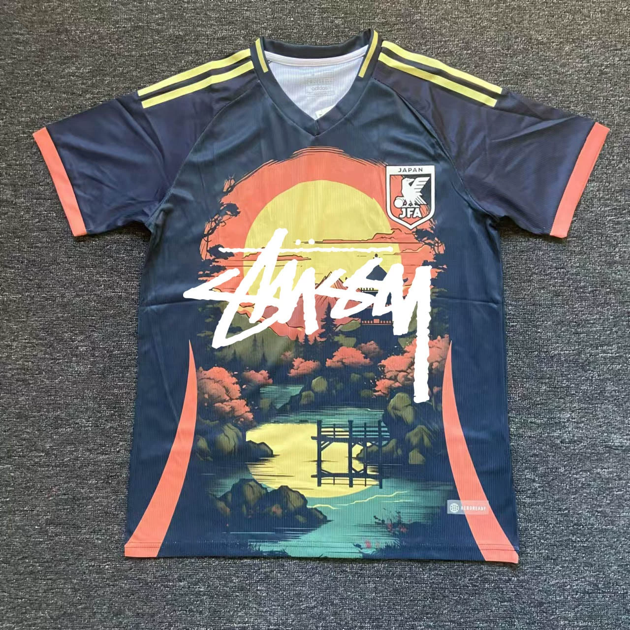 Футболка в японском стиле Stussy версия фанатский комплект джерси аниме Y3 японский самурай Гоку тренд совместное брендинг