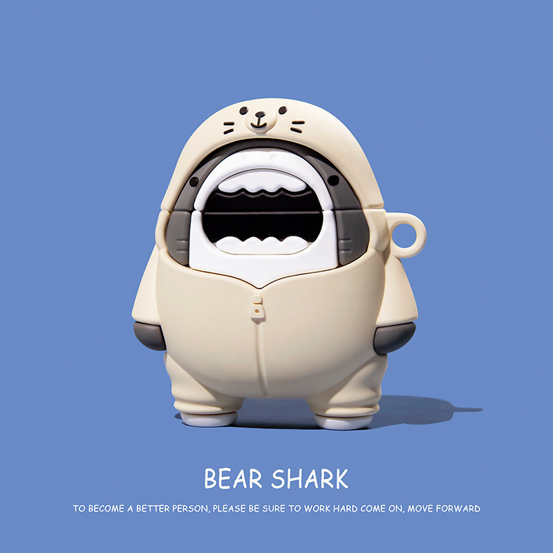 Cartoon Sweatshirt Shark Protective Case for AirPods Pro 3Rd Generation, 4Th Generation, Pro 2Nd Generation Apple Bluetooth Earphone Case