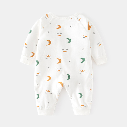 Newborn onesie baby boneless harem autumn and winter pure cotton newborn monk suit romper suit Velcro baby clothes