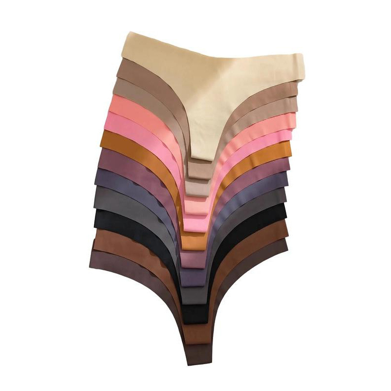 2025 New Cross-Border Dropshipping Women's Solid Color Seamless Thong Panties