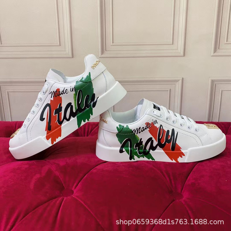 Original Foreign Trade Couple's Casual Sports Shoes for Men, Genuine Leather Patchwork Versatile Sneakers, Unisex Comfortable Trendy Versatile Shoes