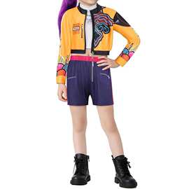 2025新款儿童cosplay服装恶魔猎人女童短袖短裤儿童套装