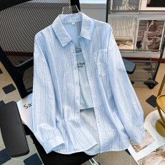 リヨセルテンセルブルー日焼け止めシャツジャケットサスペンダー女性の 2025 新しいホットスタイル夏リラックスツーピーススーツ
