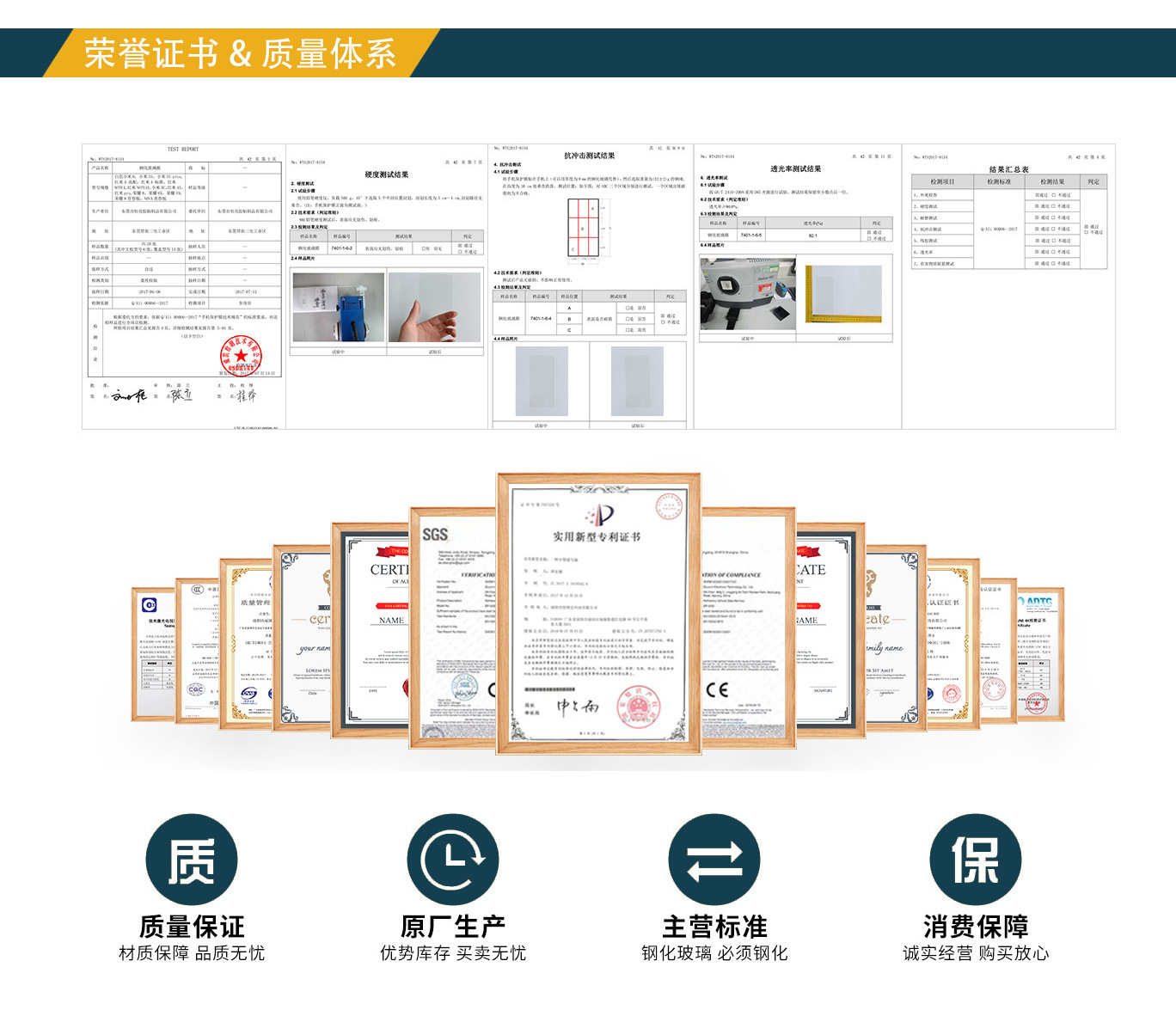 荣誉证书&质量体系