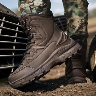 Dropshipping Men's Large Size 47 Military Boots Outdoor Multi-Terrain Combat Boots Non-Slip Wear-Resistant Anti-Kick Cross-Country Running Shoes