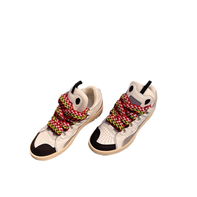 Langfan Splash-tinta zapatos de pan de tinta gruesa a juego de color alemán zapatos de entrenamiento par zapatos blancos de los hombres y las mujeres zapatos de skate para correr