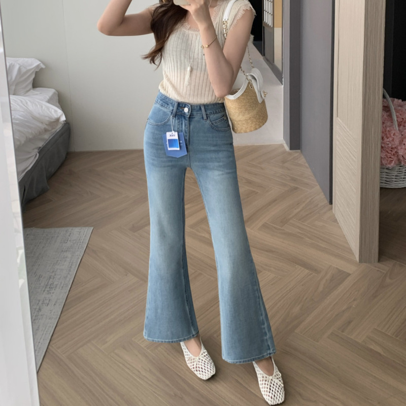 26 Summer New Collection Guangzhou Shisanxing Heart-Shaped Flared Jeans for Women High Waist Stretchy Petite Cropped Flare Pants 26 Summer New Collection Guangzhou Shisanxing Heart-Shaped Flared Jeans for Women High Waist Stretchy Petite Cropped Flare Pants