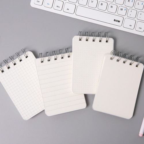 A7 flip-up coil transparent frosted PP cover 160 pages thickened blank horizontal line pocket notebook note book