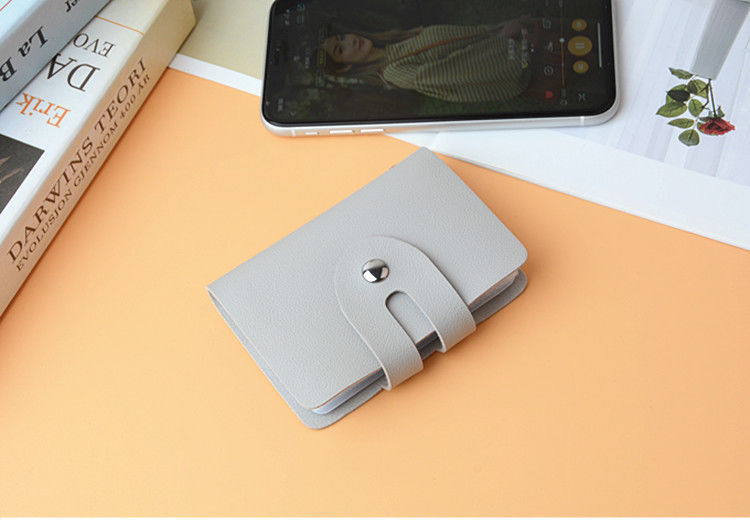 All Seasons Season Unisex Solid Color Pu Leather Hidden Buckle Card Holders