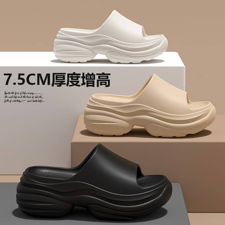 New Women's Height Increasing Shoes, Thick-Soled Slippers for Outdoor Wear, Eva Lightweight Slippers, Women's Beach Shoes Wholesale