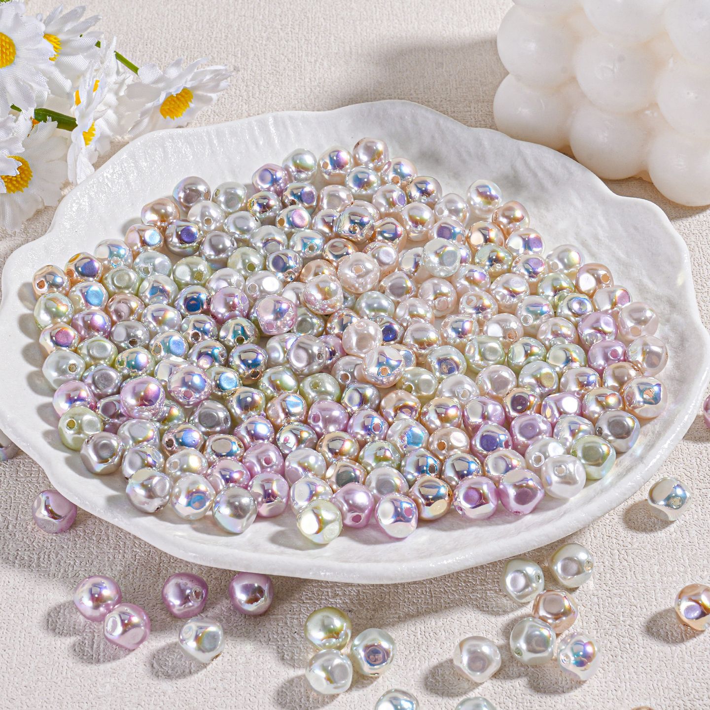 Heidi Pearl-cuentas de perlas de imitación irregulares, estilo barroco, para cadena de teléfono móvil, Material de bricolaje, accesorios para pulseras.