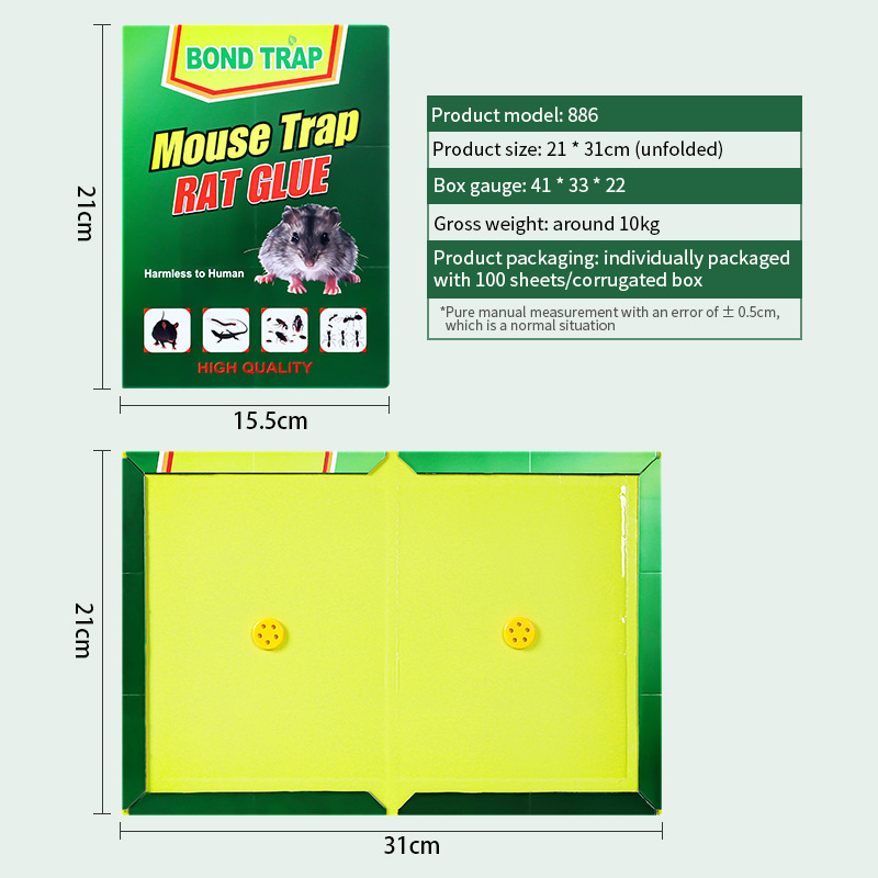 Trampa para ratones ultra fuerte "Mouse Rat Trap", placas adhesivas, tablas mataratones, fuente para comercio exterior