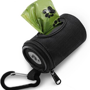in stock hot sale dog poop bag holder dog garbage bag dispenser soft fabric puppy zipper bag