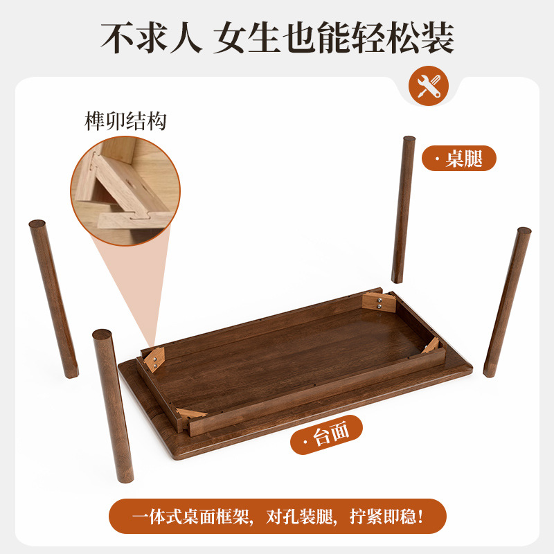 Escritorio de madera sólida, mesa de estudio para estudiantes caseros, escritorio de dormitorio pequeño para adultos, mesa de comedor de computadora medieval