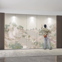 新しい中国式の壁の背景の壁のテレビの客間のベッドの頭のソファーの主な寝台の竹の木の繊維の集積の壁の板の中国式の絵