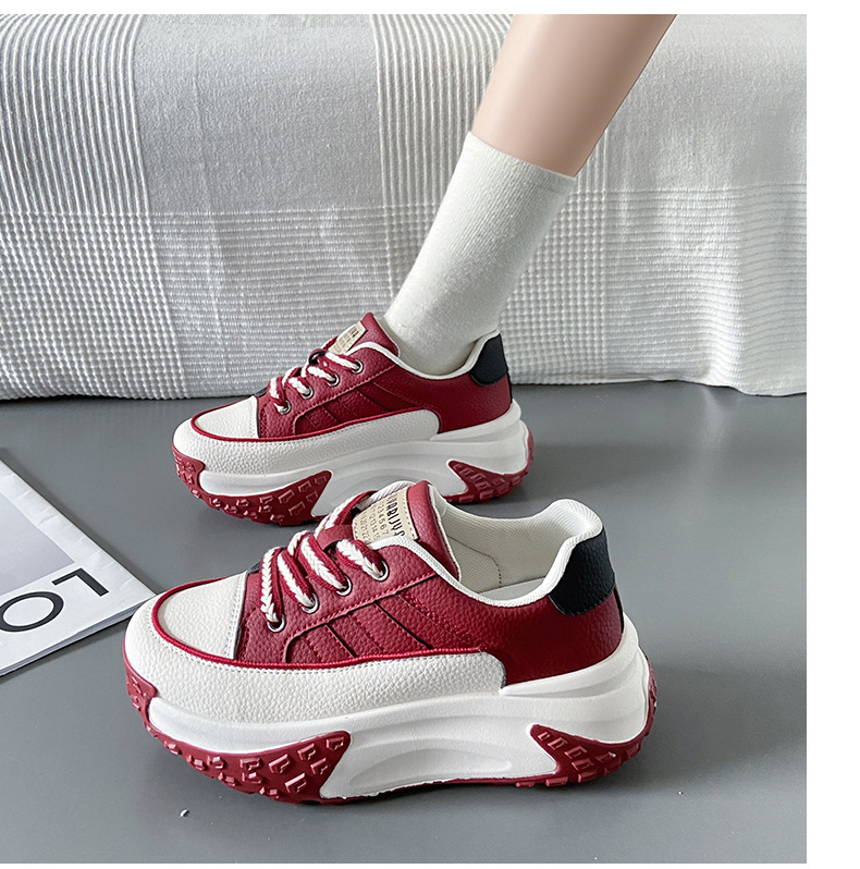 Women's Platform Running Sneakers Korean Style Height Increasing_voghion.com