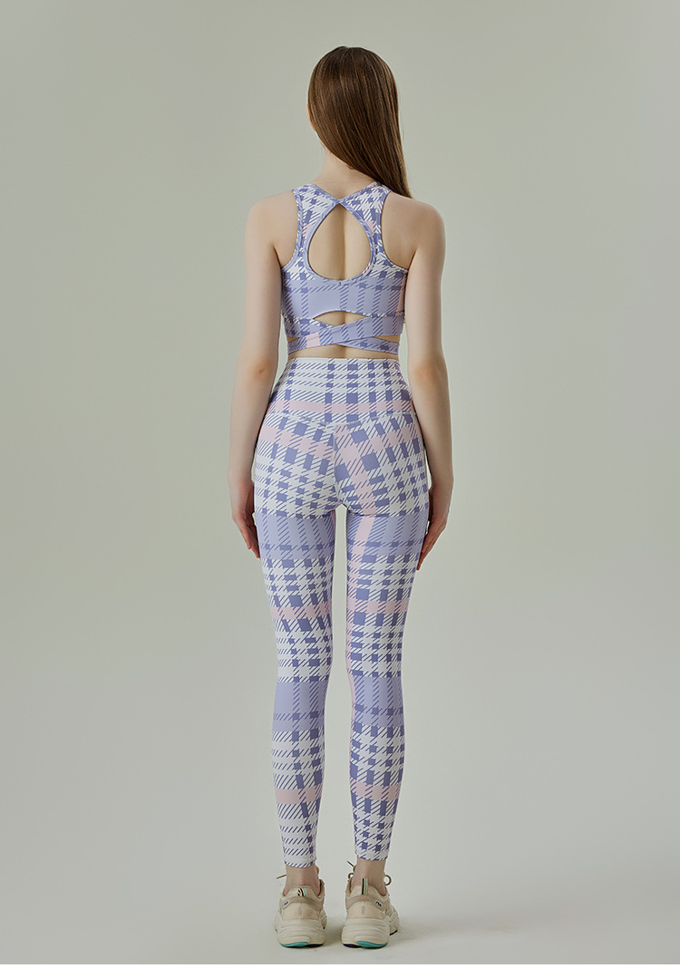 Simple Style Printing Spandex Lycra Round Neck Active Tops Vest Skinny Pants Sweatpants display picture 1
