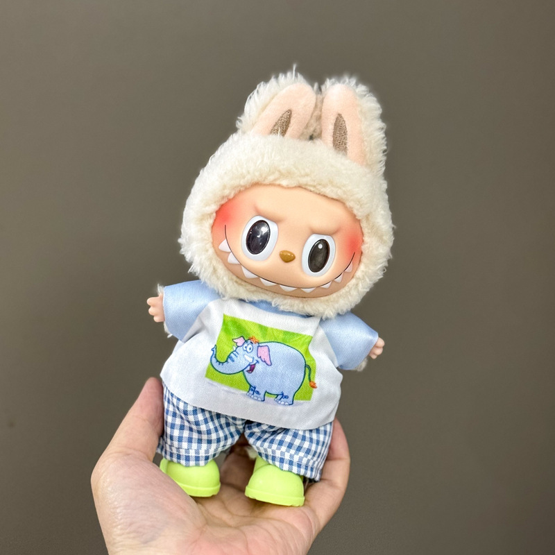 卸売ラブブベビー服 17 センチメートルブラインドボックスペンダント第一世代と第二世代のビニール人形着替えベビー服セット|undefined