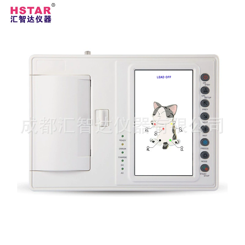 Huizhida Домашние животные Ветеринарный ECG-1206A 7-дюймовый сенсорный цветной экран с шестью электрокардиокардиами