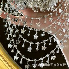 链条diy 蝶梦 蝴蝶链条蝴蝶水钻 古风头饰链子头巾异域服饰配件