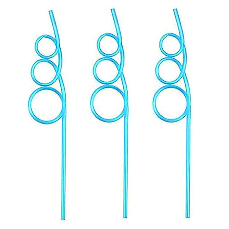 Cruz-frontera Crazy paja cristal forma desechable plástico paja PET bar cóctel diversión Decoración del partido