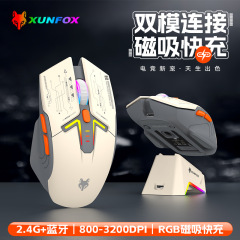 炫银狐H2无线蓝牙双模鼠标 带RGB充电底座办公游戏鼠标笔记本跨境