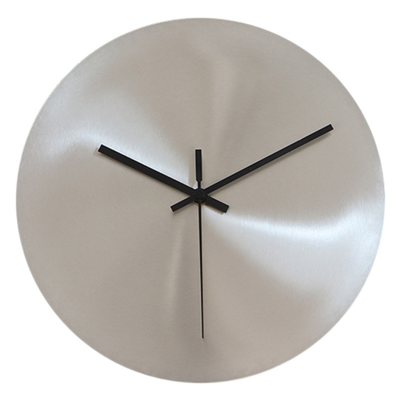 Moderno minimalista estilo industrial plata salón Reloj de pared sin estudio digital Reloj decorativo redondo reloj nórdico Decoración